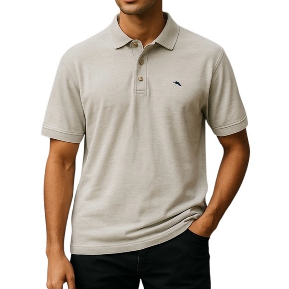 Tommy Bahama short sleeved polo shirt Light gray Men’s size XL Preppy - Picture 1 of 11